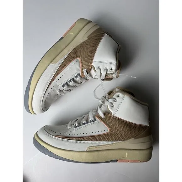 Nike Air Jordan 2 Retro Sneakers Shoes Beige DX4400-118 Women's US 9 EU 40.5 NEW
