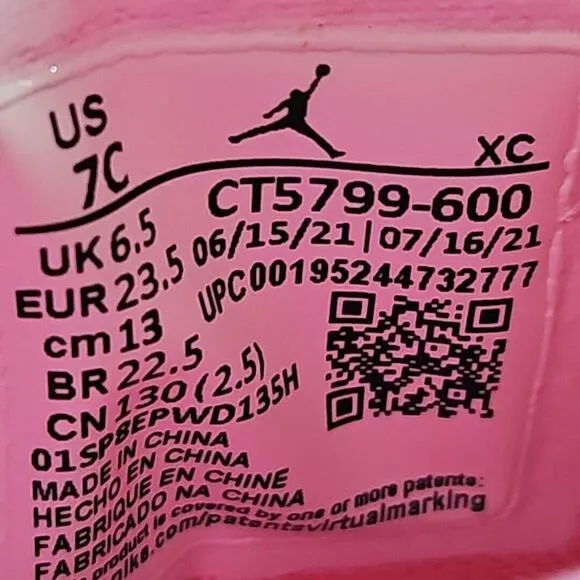 Nike Air Jordan Drip 23 Pink Black Toddler Girls 7C Rain‎ Boots CT5799-600
