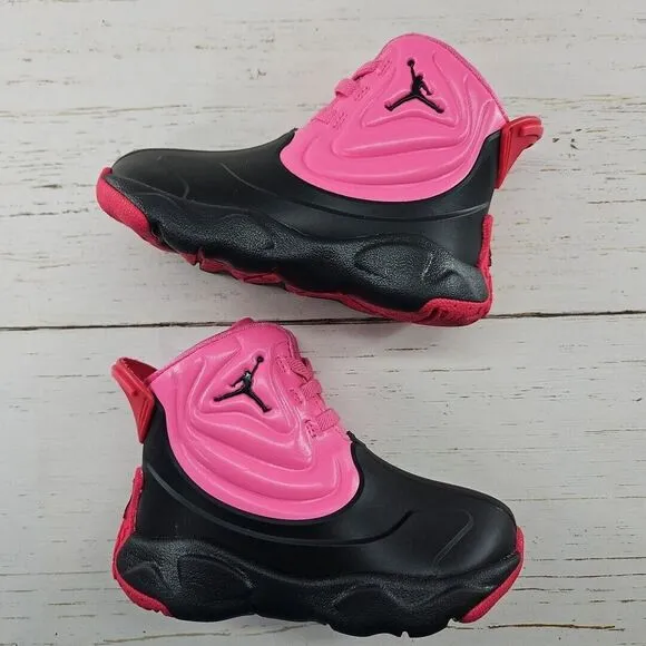 Nike Air Jordan Drip 23 Pink Black Toddler Girls 7C Rain‎ Boots CT5799-600