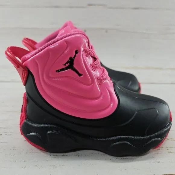 Nike Air Jordan Drip 23 Pink Black Toddler Girls 7C Rain‎ Boots CT5799-600