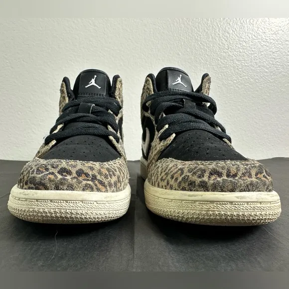 Nike Air Jordan Kids' 1 Mid SE &quot;Cheetah&quot; Sneakers, Sz 13C