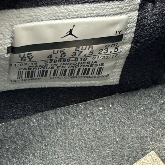 Nike Air Jordan Retro 11 XI Low Baron Black White Graphite 5Y Shoes 6.5 Women