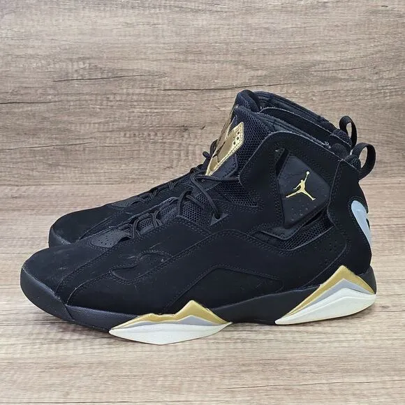 Nike Air Jordan True Flight Men' Size 10.5 Black Gold Sneakers (342964-070)