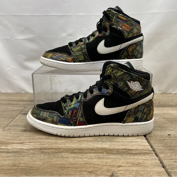 Nike Air Jordan Youth Retro 1 BHM 739640-045  Sneakers Shoes Size 7Y Womens 8.5