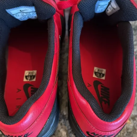 Nike Air Max 1 ltr premium Red leather Sneakers EUC 10.5