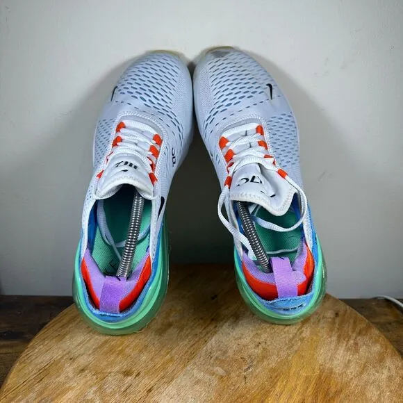 Nike‎ Air Max 270 White Black Safety Orange Shoes Men's Size 10.5 DX2347-100