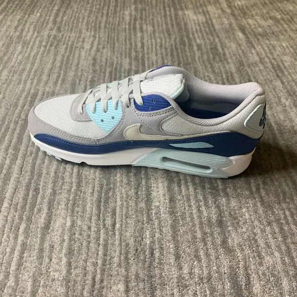 Nike Air Max 90 Mens 9.5 White Platinum Glacier Blue Men's Shoes NEW