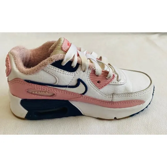 Nike Air Max 90 SE Low White Pink Glaze Gum Sneakers Shoes Youth Girls Size 11 C