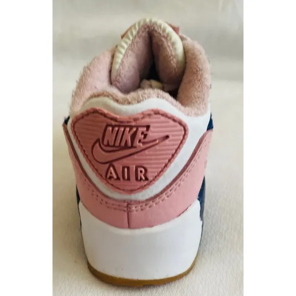 Nike Air Max 90 SE Low White Pink Glaze Gum Sneakers Shoes Youth Girls Size 11 C