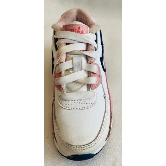 Nike Air Max 90 SE Low White Pink Glaze Gum Sneakers Shoes Youth Girls Size 11 C
