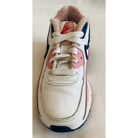 Nike Air Max 90 SE Low White Pink Glaze Gum Sneakers Shoes Youth Girls Size 11 C