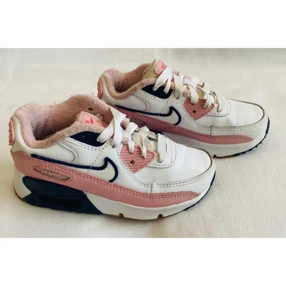 Nike Air Max 90 SE Low White Pink Glaze Gum Sneakers Shoes Youth Girls Size 11 C