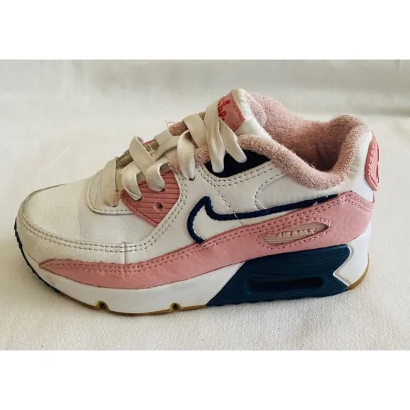 Nike Air Max 90 SE Low White Pink Glaze Gum Sneakers Shoes Youth Girls Size 11 C