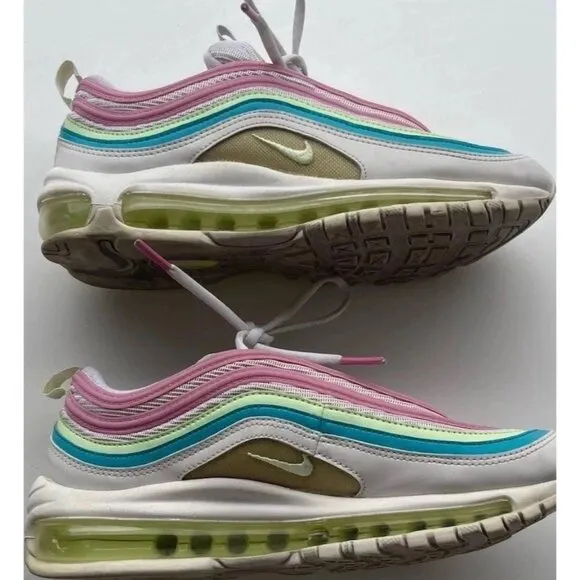 Nike Air Max 97 Easter 2020 Women's Running Shoes SZ 7.5 White/Pink, CW7017-100