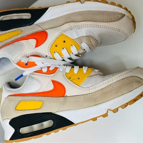 Nike Air Max Sneakers - White, Orange, Yellow