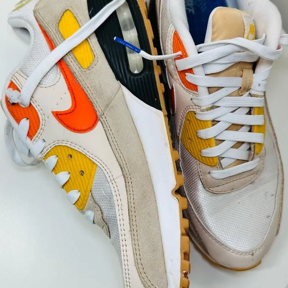Nike Air Max Sneakers - White, Orange, Yellow
