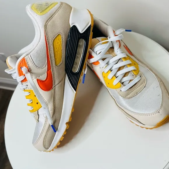 Nike Air Max Sneakers - White, Orange, Yellow
