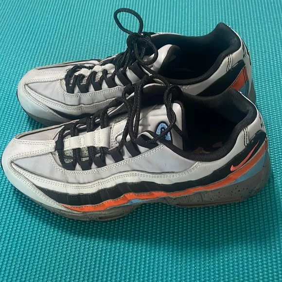 Nike Air Max Sneakers with Orange and Blue Accents Size 10.5