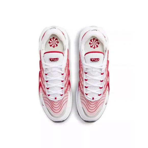 Nike Air Max TW DQ3984-104 Sneakers Men's White Red Lace Up Casual Shoes NR8571