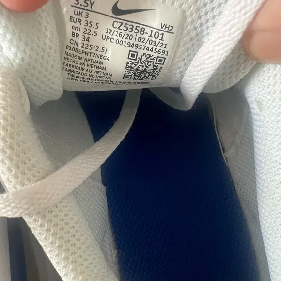 Nike Air Max White and Blue Sneakers
