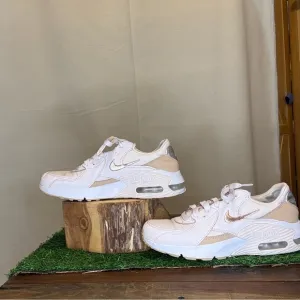Nike Air Max White and Tan Sneakers