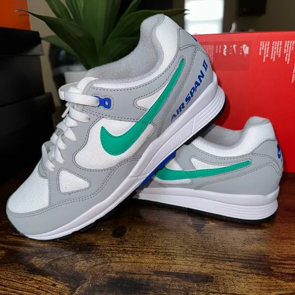 Nike Air Span II Sneakers - Gray and Green