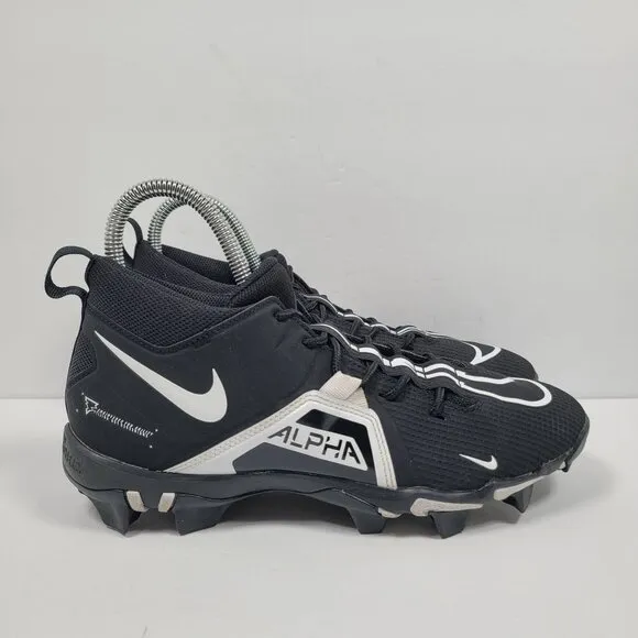 Nike Alpha Menace 3 Shark Men’s Black &amp; White Football Cleats CV0582-001 US Sz 8