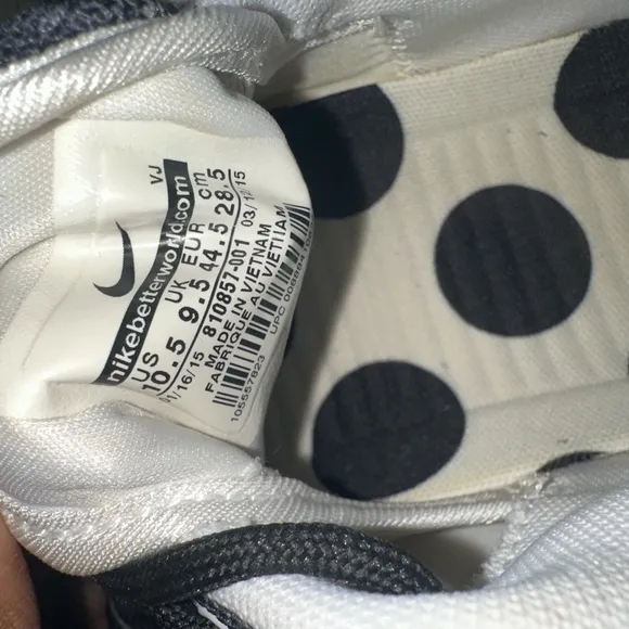 Nike Black and White Roshe Polka Dot Sneakers