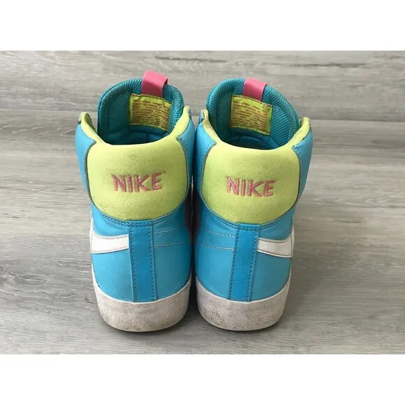 Nike Blazer Mid '77 DQ6084-400 Sneakers Youth US 6 Blue Leather Lace-Up Shoes