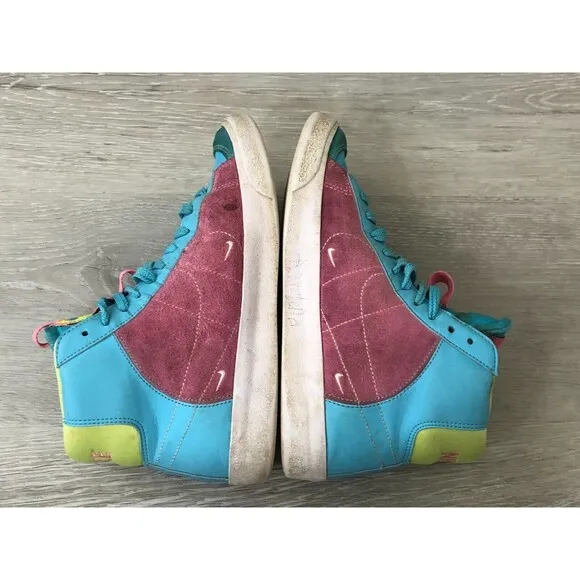 Nike Blazer Mid '77 DQ6084-400 Sneakers Youth US 6 Blue Leather Lace-Up Shoes