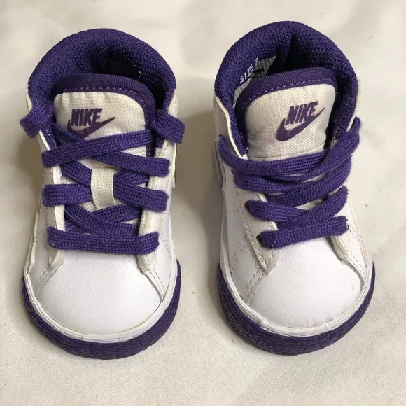 Nike Blazer mid white and purple baby sneakers shoes