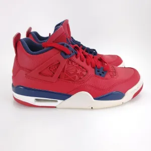Nike Boys Air Jordan 4 408452-617 Red Basketball Shoes Sneakers Size 7Y