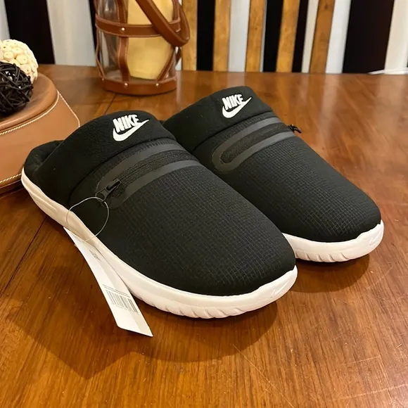 Nike Burrow NA zip Slides Slippers Shoes new DJ3130 001 mens sizes black white
