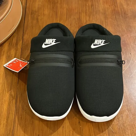 Nike Burrow NA zip Slides Slippers Shoes new DJ3130 001 mens sizes black white
