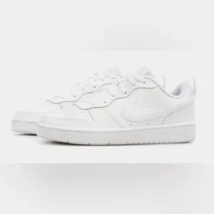 Nike Court Borough Low 2 Size 7youth White Sneakers with Swoosh Logo