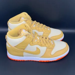 Nike Dunk Hi Premium Wheat Gold Safety Orange Shoes Men’s Sz 8 Women's Sz 9.5
