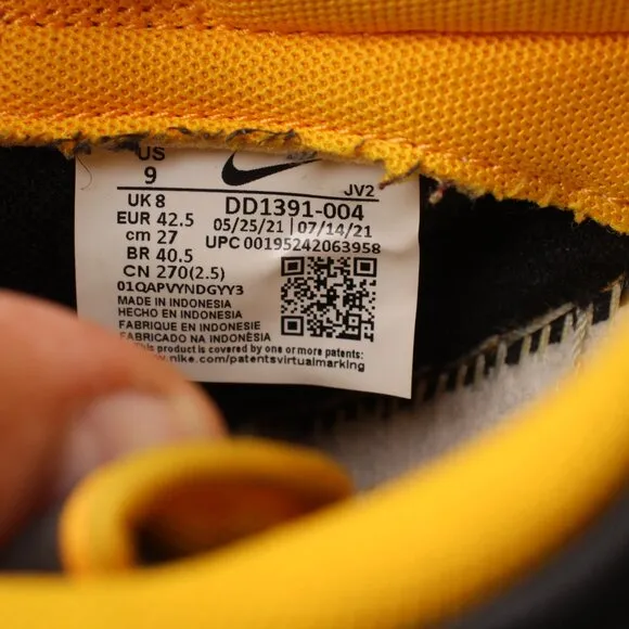 Nike Dunk Low Men's Size US 9 Shoes Sneakers Championship Goldenrod DD1391-004