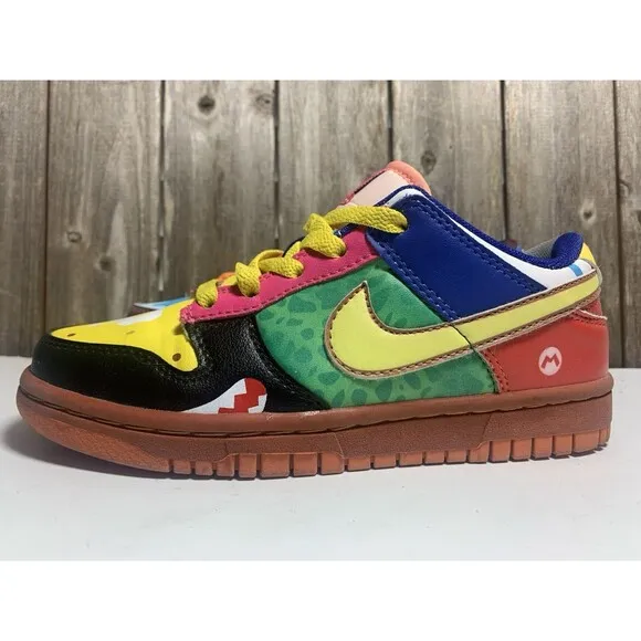 Nike Dunk What The Mario (GS) Size 3Y - DH0952-100 Super Mario Shoes