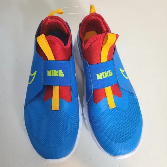 NIKE Flex Runner 2 GS Photo Blue Atomic Green Slip-On Sneakers