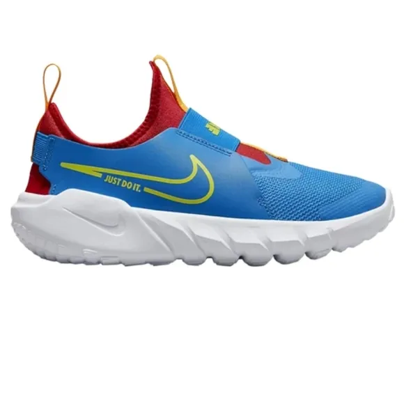 NIKE Flex Runner 2 GS Photo Blue Atomic Green Slip-On Sneakers