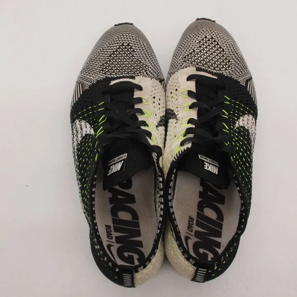 Nike Flyknit Racer Men's 9 Black White Volt OG Orca Sneakers Shoes 526628-011
