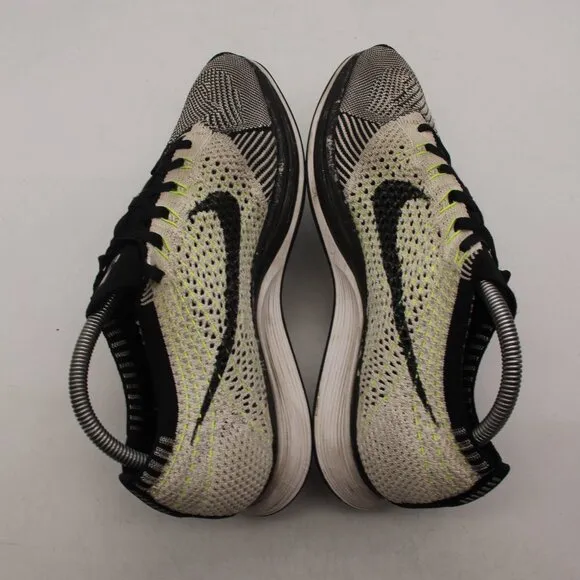 Nike Flyknit Racer Men's 9 Black White Volt OG Orca Sneakers Shoes 526628-011