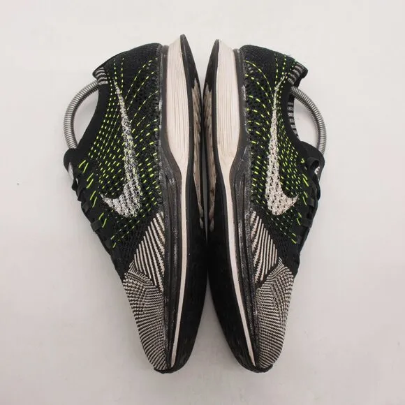 Nike Flyknit Racer Men's 9 Black White Volt OG Orca Sneakers Shoes 526628-011