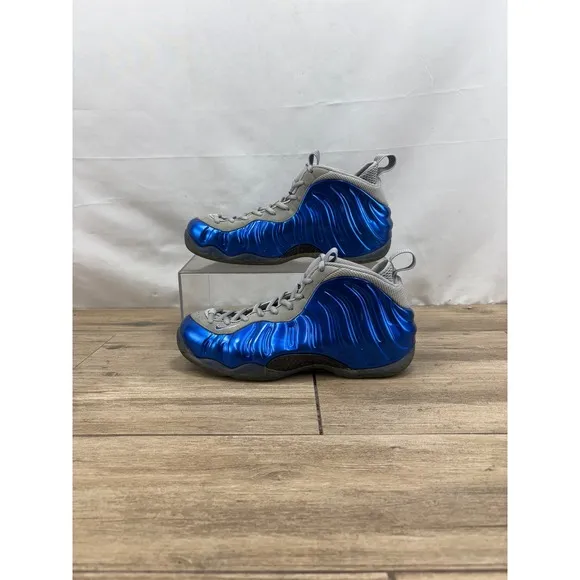 Nike Foamposite One Metallic Blue Basketball Shoes Sneakers Mens Size 9