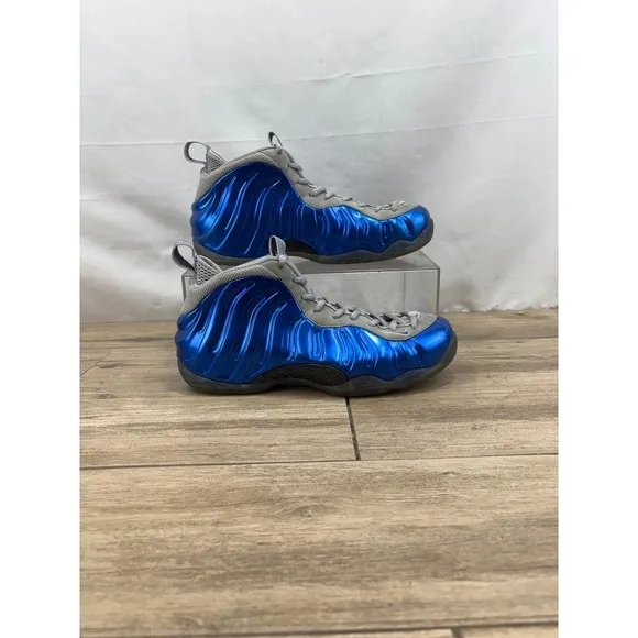 Nike Foamposite One Metallic Blue Basketball Shoes Sneakers Mens Size 9