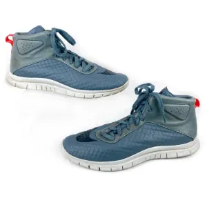 Nike Free Hypervenom Mid Sneakers Blue Gray Leather Running Training Shoes 11