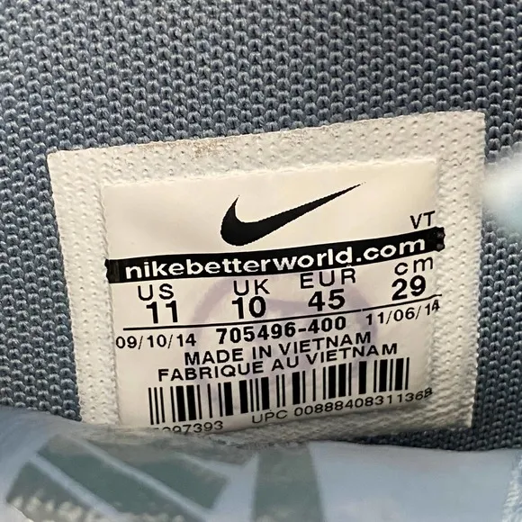 Nike Free Hypervenom Mid Sneakers Blue Gray Leather Running Training Shoes 11