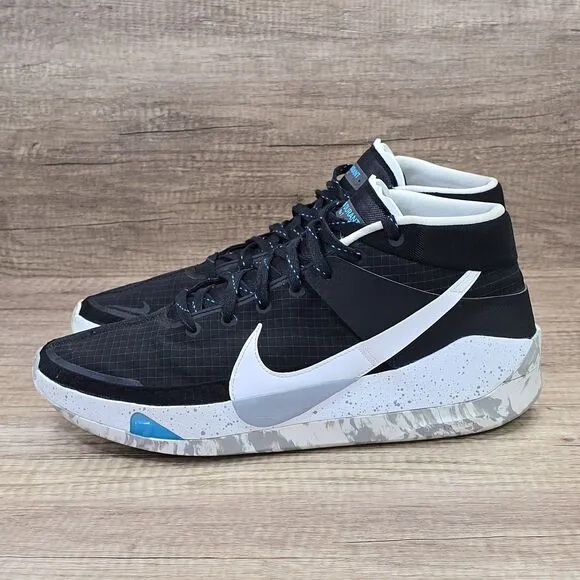 Nike KD 13 Men's Size 14 Black White Wolf Gray Sneakers (CI9948-001)