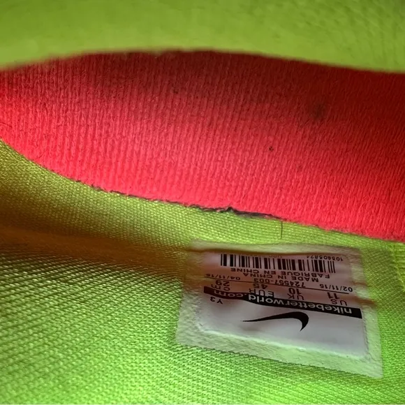 Nike LeBron 12 Low ‘Remix’ Neon Green and Bright Orange Sneakers US 11