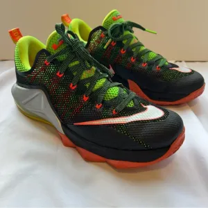 Nike LeBron 12 Low ‘Remix’ Neon Green and Bright Orange Sneakers US 11